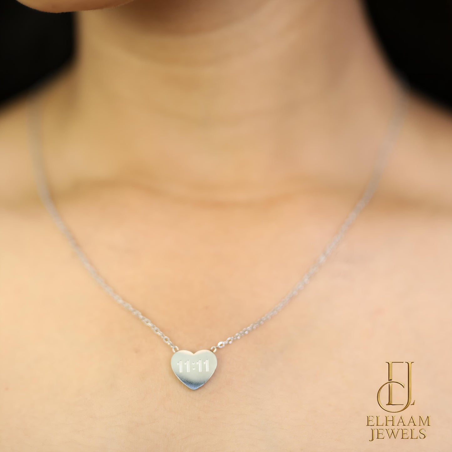 11:11 Heart Silver Plated Pendant Necklace
