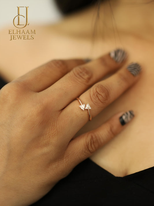 Twin Arrow Rose Gold Ring