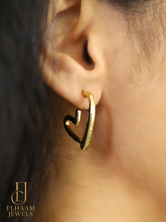 Anti-Tarnish Stainless Steel Heart Hoop Earrings