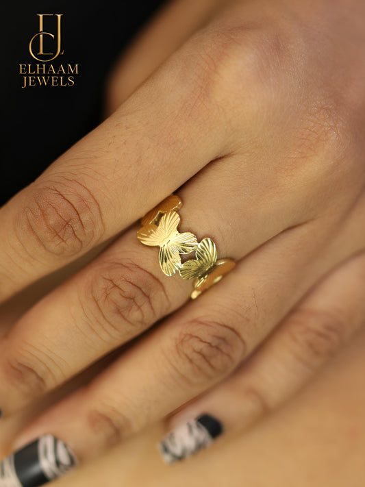 Golden Butterfly Ring by Elhaam Jewels