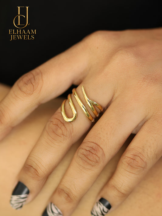Golden Spiral Elegance Gold Plated Ring