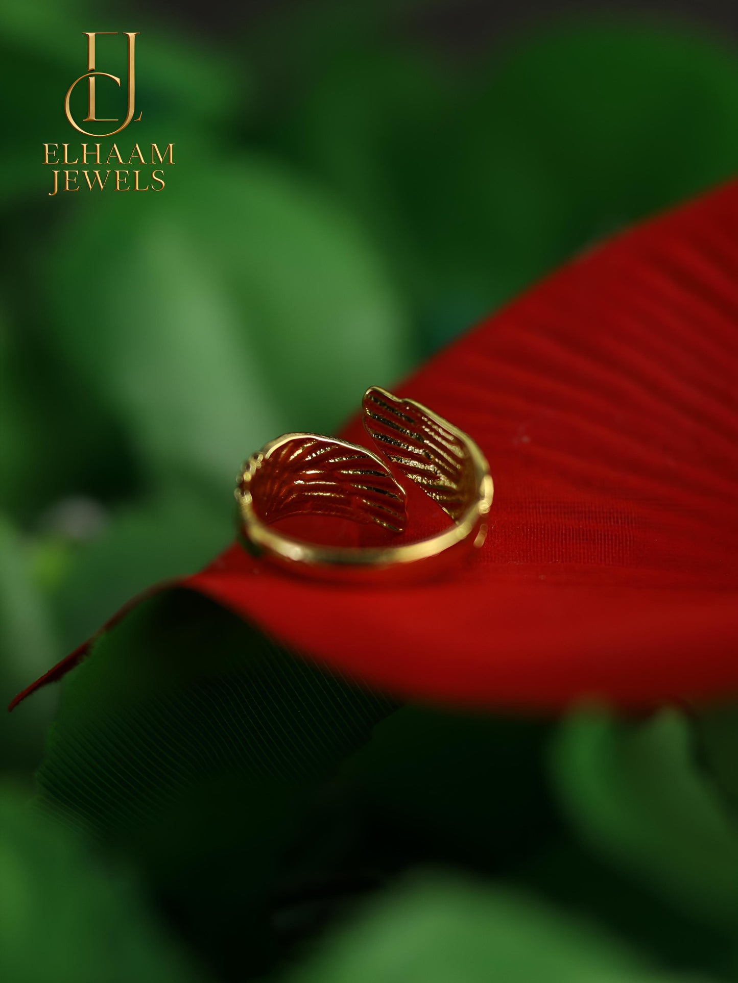 Golden Wings Embrace Ring