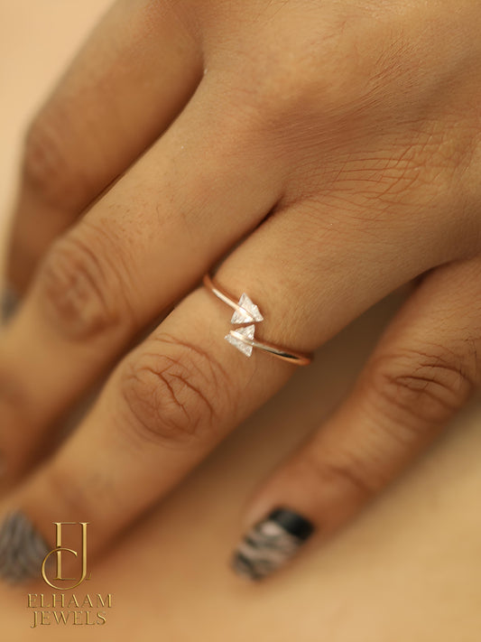 Twin Arrow Rose Gold Ring