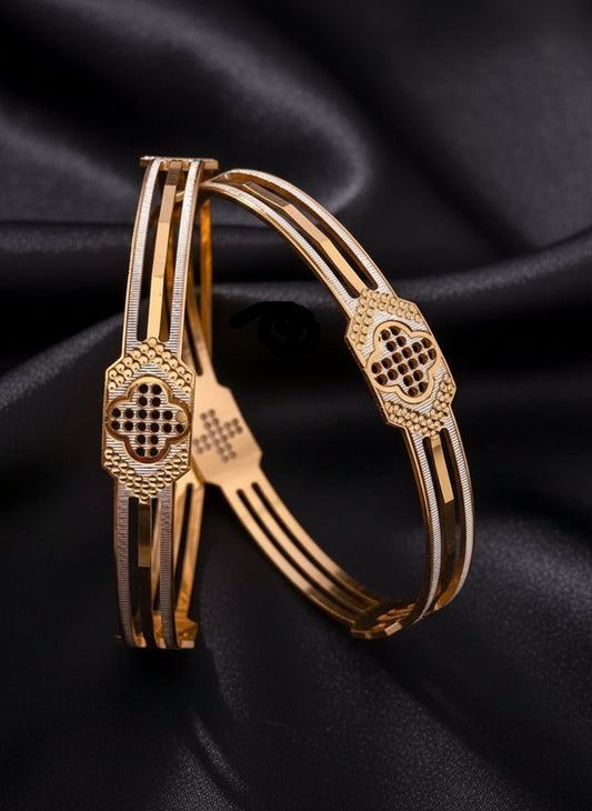 Majestic Arabesque Gold Bangles ( set of 2 )